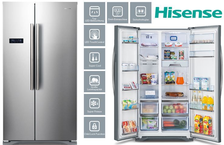 Hisense SBS 562 NA+ Side by Side NoFrost Edelstahl Gefrierkombi für 499€ (statt 600€)