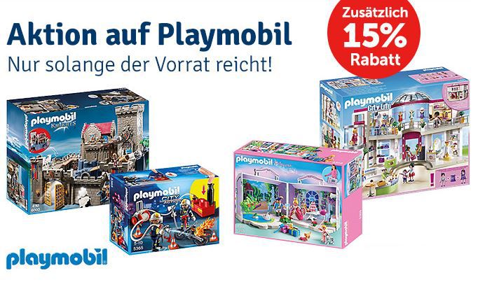 Playmobil mit 15% Rabatt ab 50€ MBW - bei MyToys Playmobil mit 15% Rabatt ab 50€ MBW bei MyToys