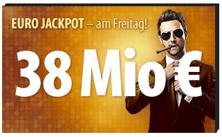 Eurojackpot oder Euromillions 2 Tipps + 5 Rubbellose für Neukunden je 2,50€ – 38 Mio. Jackpot! Eurojackpot oder Euromillions 2 Tipps + 5 Rubbellose für Neukunden je 2,50€ – 38 Mio. Jackpot!