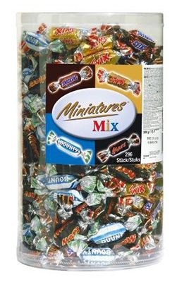 🍫 3kg Miniatures Mix Box (Snickers, Twix, Mars, Bounty) für 24,59€ (statt 39€)
