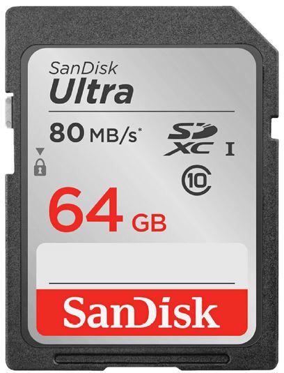 SanDisk Ultra SDXC 64GB Class 10 Speicherkarte (bis zu 80 MB/s) für 11€ (statt 13,50€)