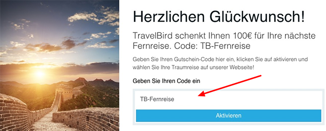 100€ Rabatt auf Fernreisen bei Travelbird 100€ Rabatt auf Fernreisen bei Travelbird