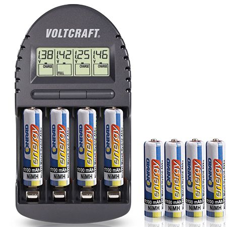 Voltcraft BC 300 Akku Ladegerät (AA / AAA) + 8 Mignon Akkus NiMH 2400mAh für 19,45€