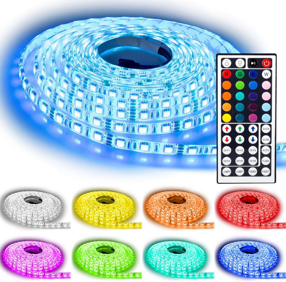 NINETEC Flash60   5m RGB LED Strip mit Fernbedienung & Netzteil für 9,79€ (statt 28€)