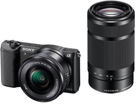 Sony Alpha 5100   24 MP Systemkamera + 2 Objektive (16 50mm + 55 210mm) für 601,35€
