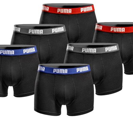 puma herren boxershort basic limited black edition 6er pack