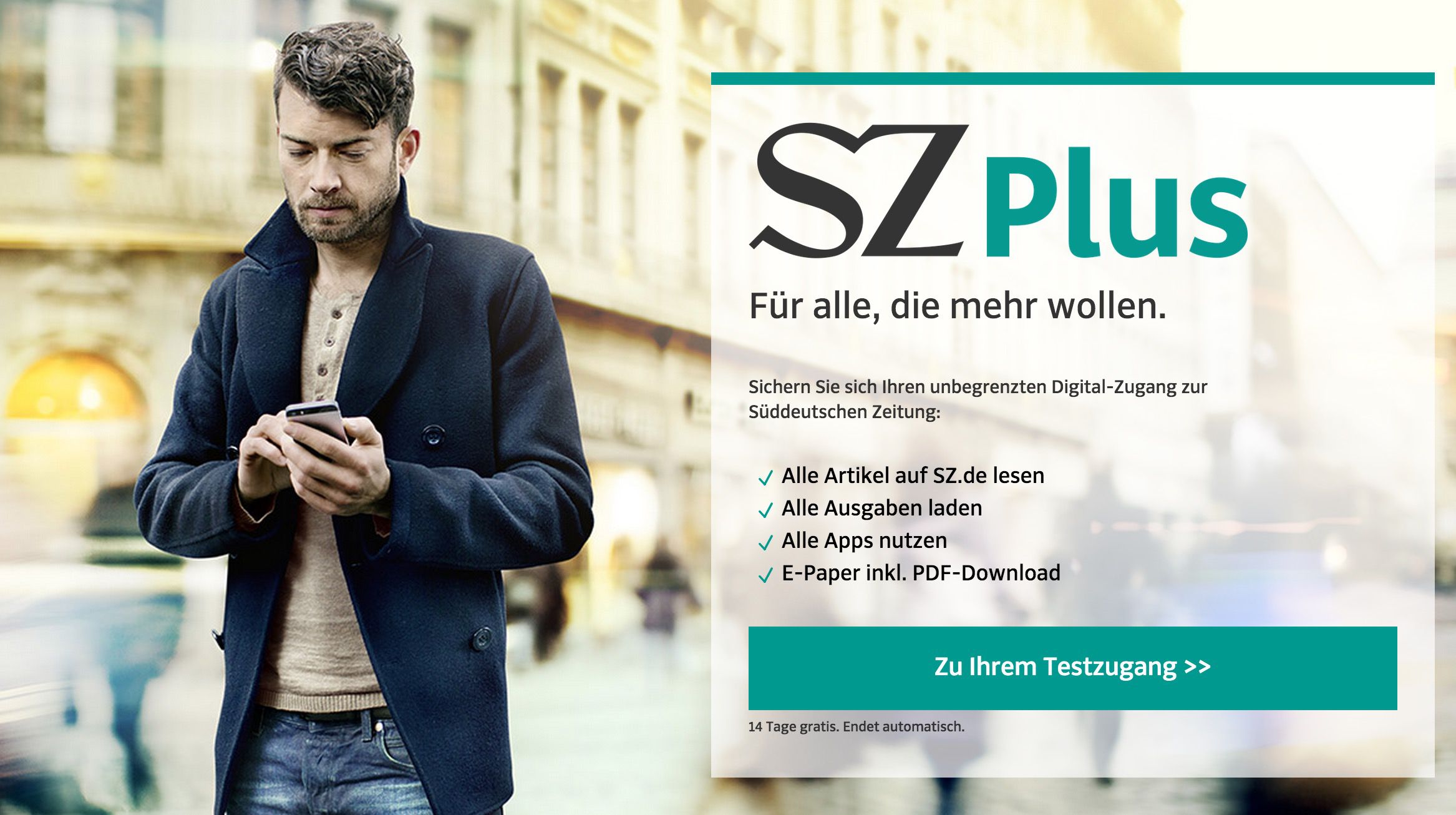 2 Wochen Süddeutsche Zeitung Plus gratis – keine Kündigung notwendig 2 Wochen Süddeutsche Zeitung Plus gratis – keine Kündigung notwendig