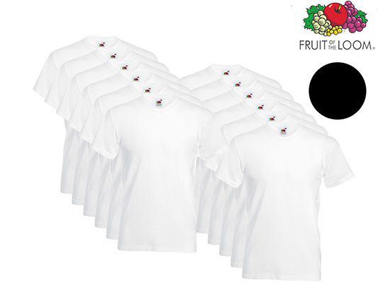 12 Fruit of the Loom Valueweight T Shirts in schwarz oder weiß für 30,90€