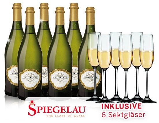 6 Flaschen Alberto Prosecco + 6 Spiegelau Sektgläser für 35,90€ - Top! 6 Flaschen Alberto Prosecco + 6 Spiegelau Sektgläser für 35,90€ Top!