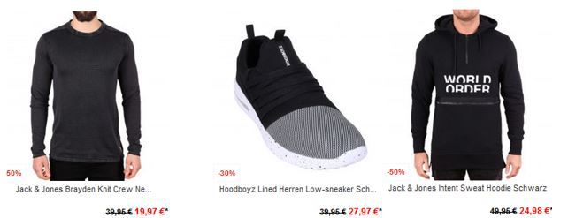 60% Rabatt auf ausgewählte Fashion Marken bei den Hoodboyz: Jack & Jones, TomTailor, Vera Moda, Vila, Khujo   bis Mitternacht