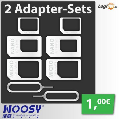 Schnell! NOOSY Multi SIM Adapter im Doppelpack für nur 1€