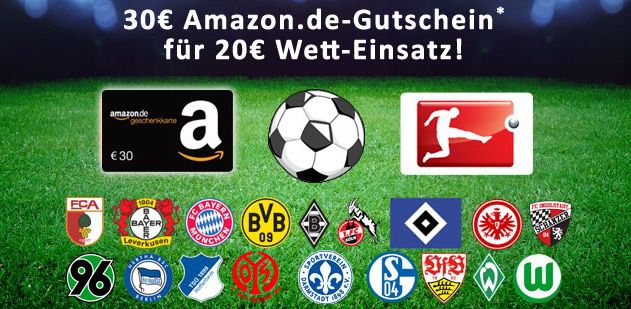 Bonus Deal: 30€ Amazon.de Gutschein* geschenkt für 20€ mybet Wetteinsatz