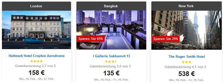 Expedia Flash Sale: auf ausgewählte Hotels weltweit bis zu 30% Sofort Rabatt!