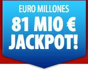 2 Tipps Euro Millions (81 Mio. Jackpot!) für 2,50€ - nur Tipp24 Neukunden 2 Tipps Euro Millions (81 Mio. Jackpot!) für 2,50€ nur Tipp24 Neukunden