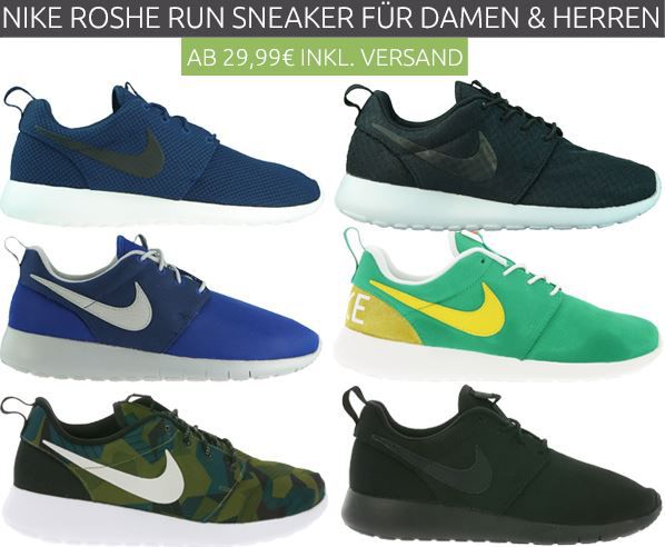 Nike Roshe Run Laufschuhe ab 29,99€