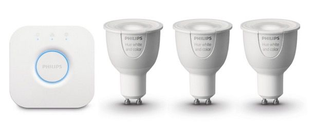 Philips Hue Starter Set mit Bridge und 3 x GU10 Leuchtmittel für 107,84€ (statt 166€)