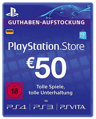 50€ Playstation Network Guthaben für 44,99€ 