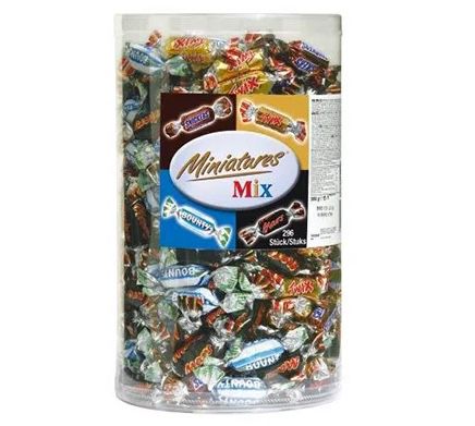 🍫 3kg Miniatures Mix Box (Snickers, Twix, Mars, Bounty) für 24,59€ (statt 39€)