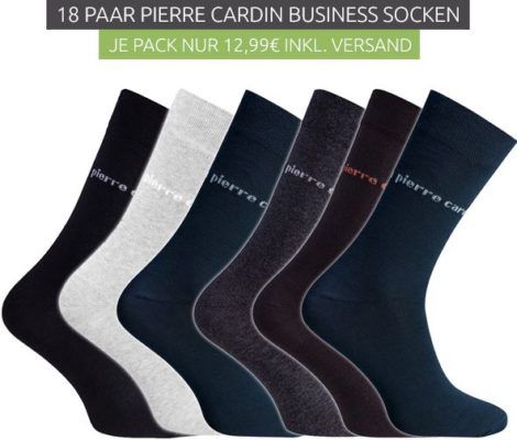 Wieder da! Pierre Cardin   18x Paar Herren Business Socken für 9,99€