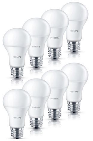 Philips LED Lampe 6 W (40Watt)   8er Pack E27 für 17,99€