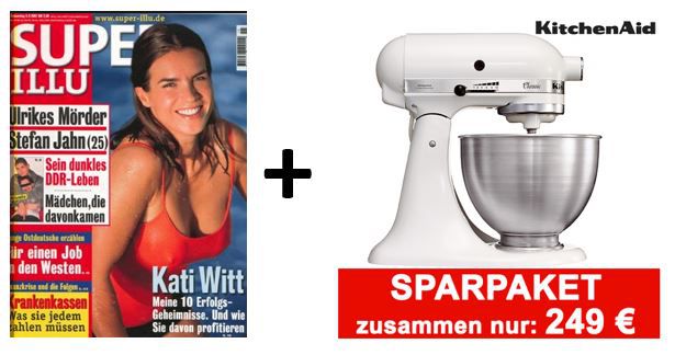 SUPERillu: 26 Ausgaben Abo + KitchenAid Classic statt zusammen 357€ für nur 249€