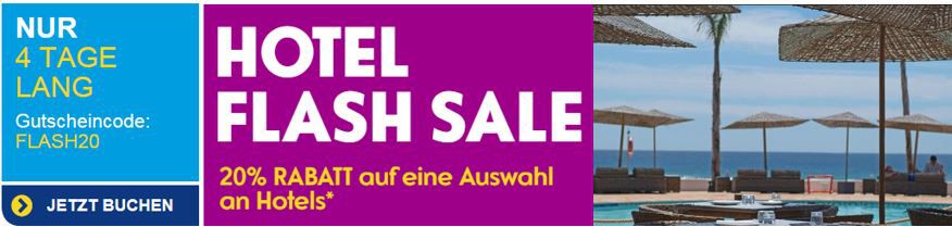 ebookers Flash Sale mit 20% Rabatt auf viele Hotels ebookers Flash Sale mit 20% Rabatt auf viele Hotels
