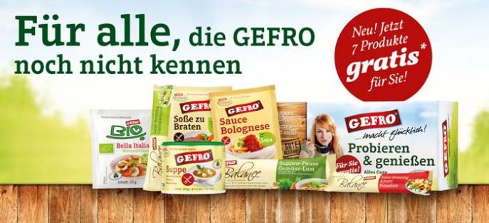 Gratis Gefro Probierpaket (7 Produkte) für Neukunden