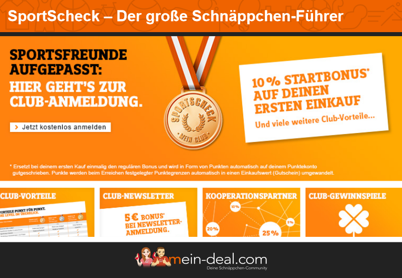 Club-Karten-Besitzer erhalten 10% auf ihren ersten Einkauf bei SportScheck