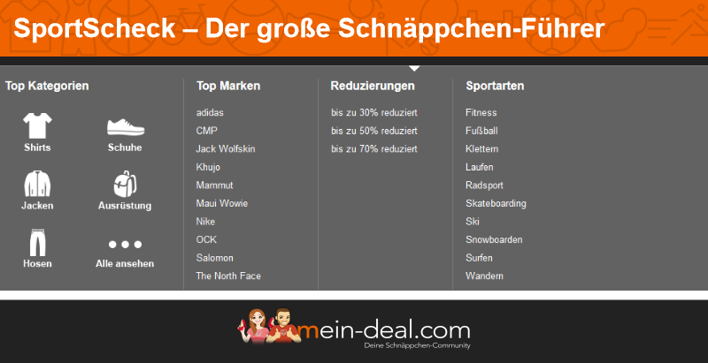 SALE-Produkte lassen sich nach Marke, Sportart und Prozentsatz der Reduzierung aussuchen.