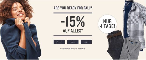 Nur noch heute! Tom Tailor mit 15% extra Rabatt auch auf Sale Ware   Hot!