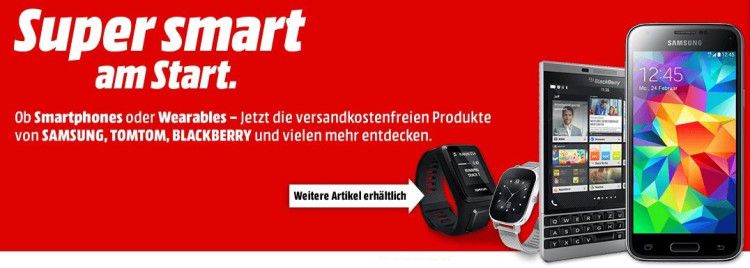 Media Markt mit günstigen Smartphones und Wearables   z.B. iPhone 6 16 GB für 429€ (statt 470€)