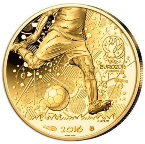 100 Euro Goldmünze Fussball EM UEFA Frankreich für 119€ 100 Euro Goldmünze Fussball EM UEFA Frankreich für 119€