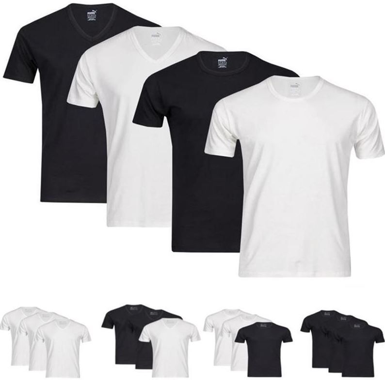 6er Pack Puma Herren V Neck oder Rundhals T Shirts für 34,95€