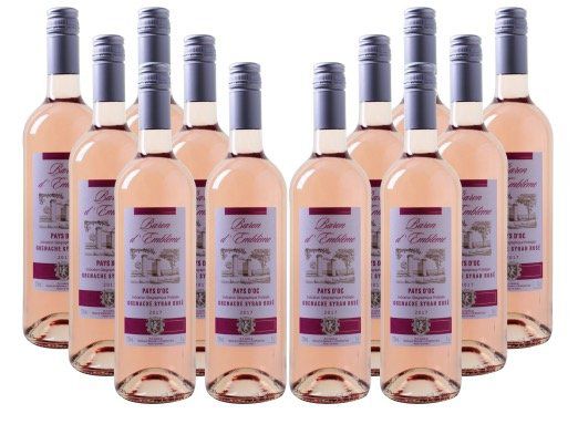 12 Flaschen Baron dEmblème Grenache Rosé für 45€