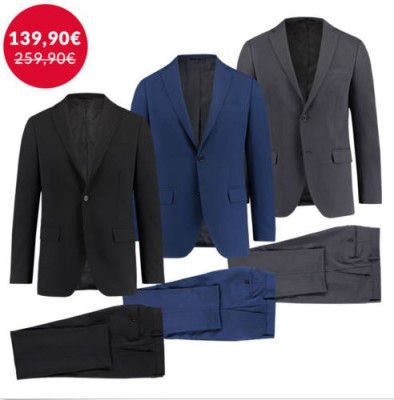 engelhorn Selection   Herren Anzug in Schwarz, Grau oder Blau für nur 139,90€