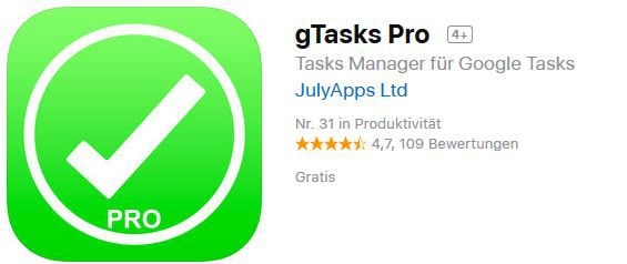 gTasks Pro (iOS) gratis statt 5,99€