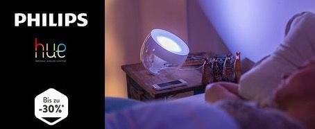 Philips Hue Sale bei brands4friends   z.B. LED Tischleuchte Soundlight für 20€ (statt 25€)