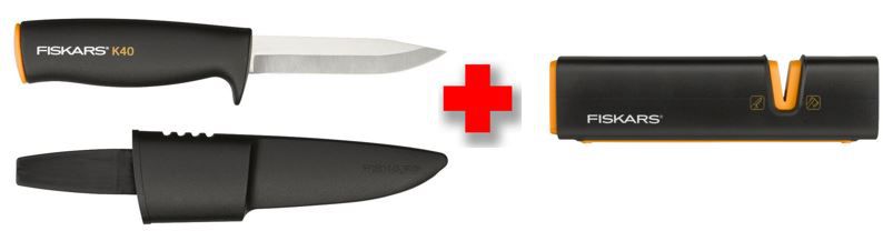 Fiskars Bundle: Xsharp Axt  und Messerschärfer + Universalmesser K40 für 17,99€ (statt 29€)