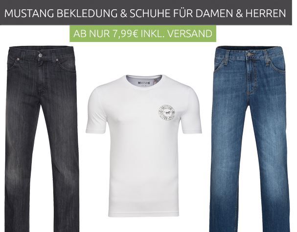 Mustang Fashion Sale   z.B. MUSTANG Oregon Tapered Herren Jeans für 19,99€