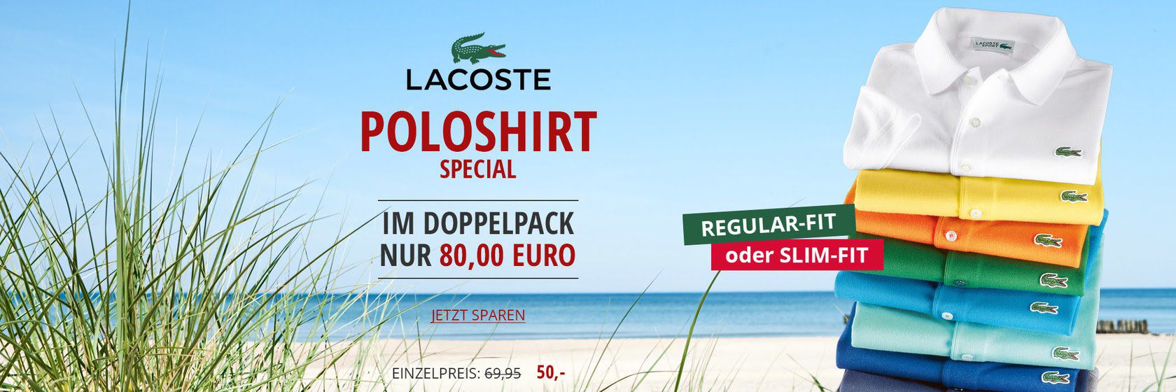 2er Pack Lacoste Poloshirts für 75,95€ (statt 100€)
