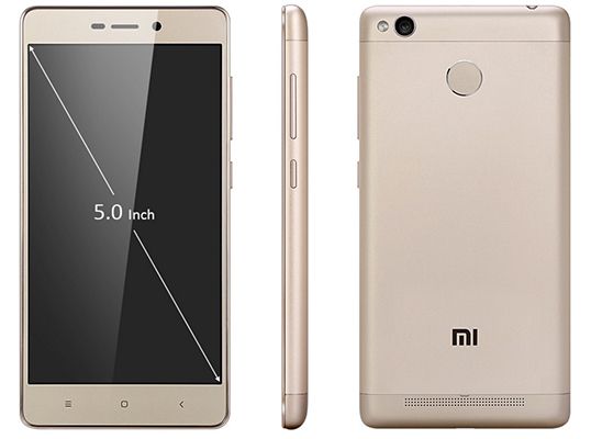 Xiaomi Redmi 3S   5 Zoll Smartphone mit 16GB golden für 111,39€