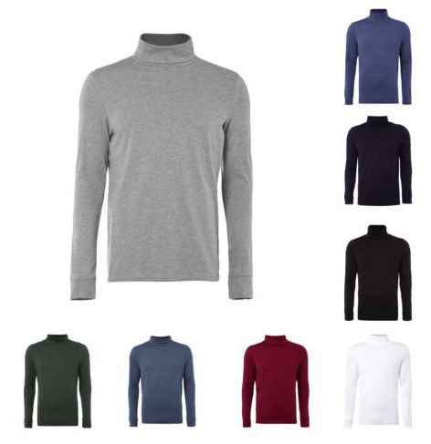 Montego Modern Fit Longsleeve mit Rollkragen S bis L für 7,99€   100% Baumwolle!