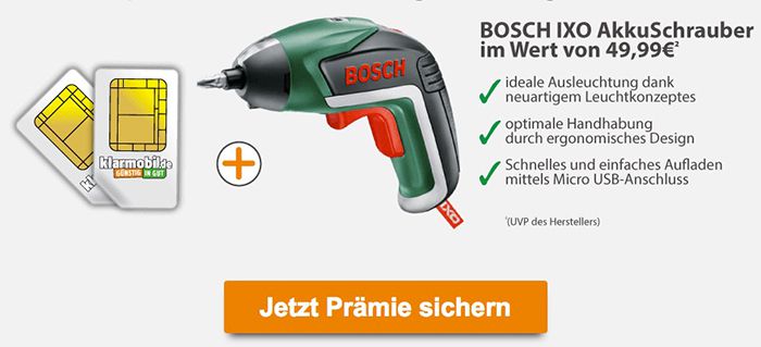 Bosch IXO Basic Akkuschrauber für 3,90€ (statt 38€)   genau lesen!