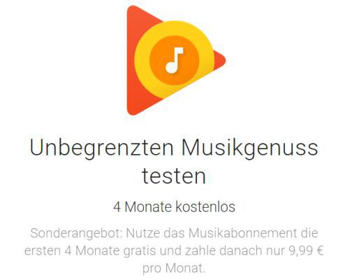 Geht wieder! 4 Monate Google Play Music gratis   nur für Neukunden