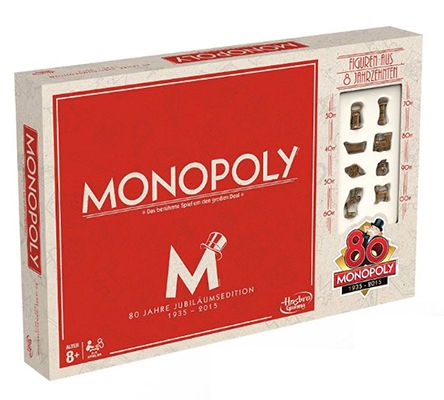 Monopoly 80 Jahre Jubiläumsedition für 17,94€ (statt 24€)