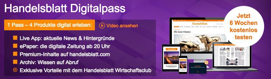 6 Wochen Handelsblatt Digitalpass gratis lesen