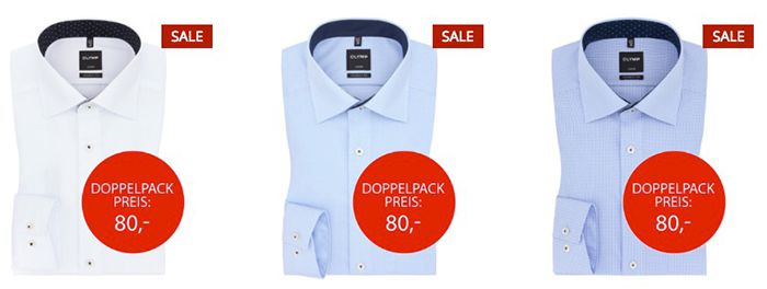 2 Olymp Herren Hemden für 70€ (statt 100€)