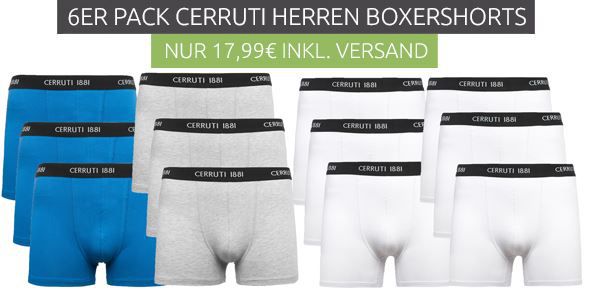 6er Pack Cerruti Boxershorts für je Set 14,99€ (statt 29€)