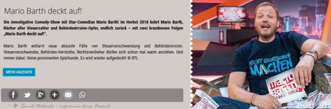 Freikarten für Mario Barth deckt auf! vom 15.09. bis 17.09.