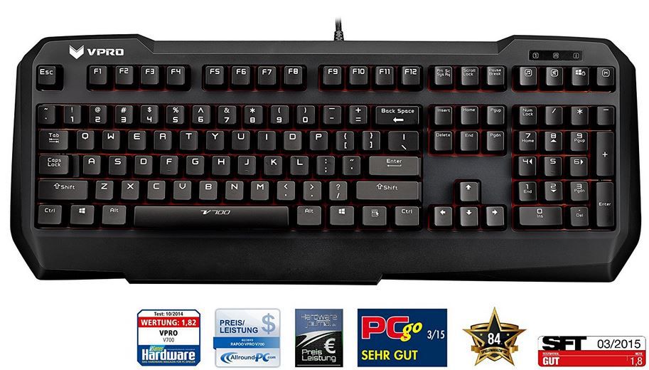 RAPOO VR700RGB   mechanische RGB Gaming Tastatur ab 32,77 (statt 44€)